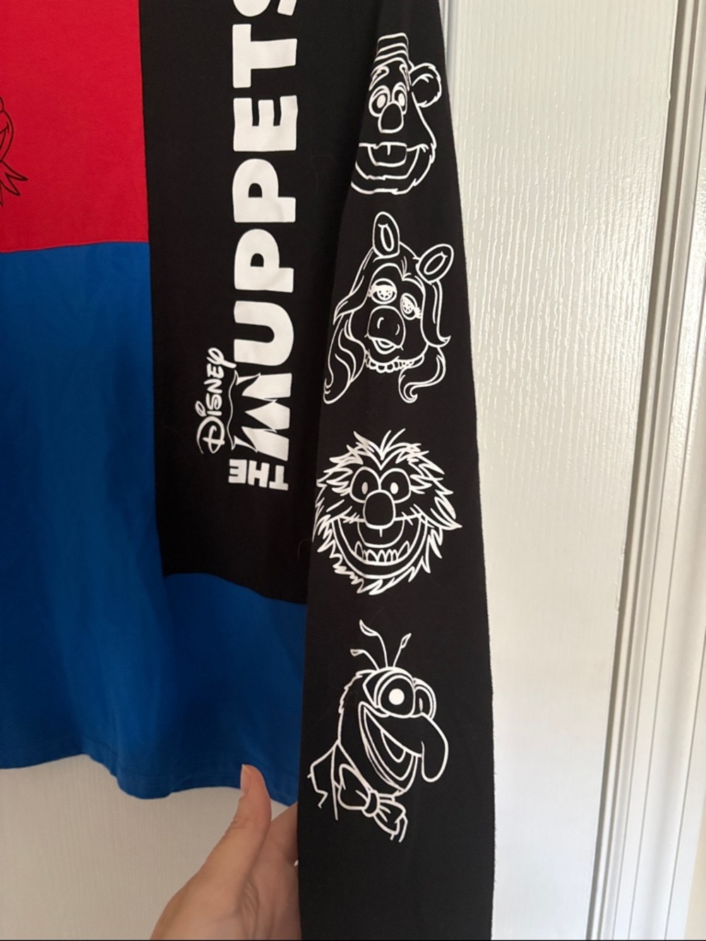 Disney Parks Colorblock Muppets Long Sleeve Shirt - Blue/Red/Black - Picture 6 of 7